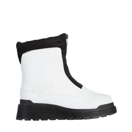 Lilith fehér női csizma, műbőrből készült