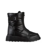 Rinda fekete női csizma, textil anyagból készült