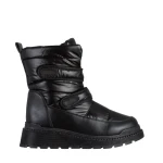 Xiomara fekete női csizma, műbőrből és textil anyagból készült