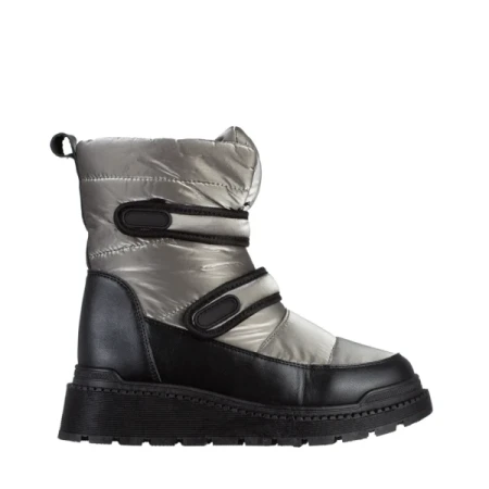 Xiomara sötét szürke női csizma, műbőrből és textil anyagból készült