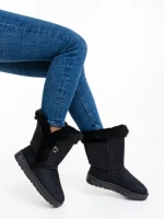 Zeltana fekete női csizma textil anyagból