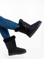 Zeltana fekete női csizma textil anyagból