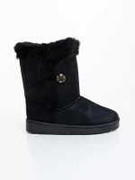 Zeltana fekete női csizma textil anyagból