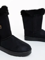 Zeltana fekete női csizma textil anyagból