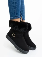 Nicolia fekete női csizma textil anyagból