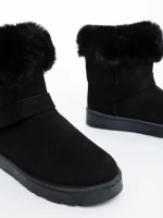 Nicolia fekete női csizma textil anyagból