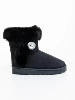 Hermina fekete női csizma textil anyagból