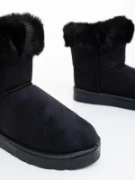 Hermina fekete női csizma textil anyagból