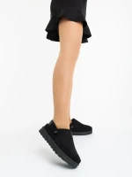 Luara fekete női papucs textil anyagból