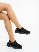 Luara fekete női papucs textil anyagból