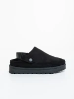 Luara fekete női papucs textil anyagból