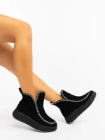 Galinda fekete női bakancs textil anyagból