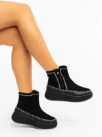 Arenia fekete női bakancs ökológiai bőrből és textil anyagból