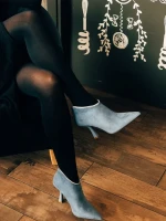 Marida kék női bokacsizma textil anyagból