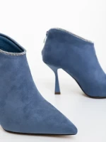 Marida kék női bokacsizma textil anyagból