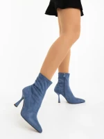 Adisia kék női bokacsizma textil anyagból