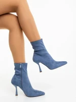 Adisia kék női bokacsizma textil anyagból