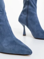 Adisia kék női bokacsizma textil anyagból