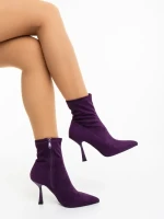 Adisia lila női bokacsizma textil anyagból