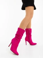 Marizela fukszia női csizma textil anyagból