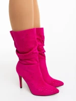 Marizela fukszia női csizma textil anyagból