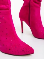 Marizela fukszia női csizma textil anyagból
