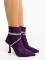 Lunima lila női bokacsizma textil anyagból