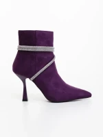 Lunima lila női bokacsizma textil anyagból