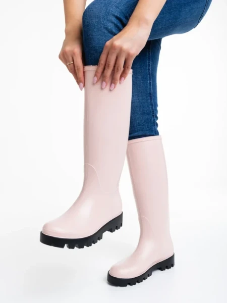 Damira rózsaszín női csizma, gumiból készült