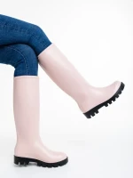 Damira rózsaszín női csizma, gumiból készült
