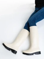 Damira bézs női csizma, gumiból készült