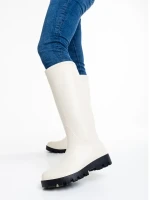 Damira bézs női csizma, gumiból készült