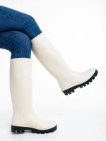 Damira bézs női csizma, gumiból készült