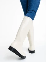 Damira bézs női csizma, gumiból készült