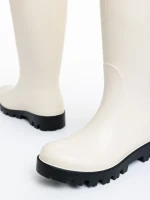 Damira bézs női csizma, gumiból készült