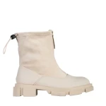 Ramata bézs női csizma, műbőrből és textil anyagból készült
