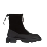 Ramata fekete női csizma, műbőrből és textil anyagból készült