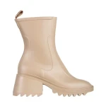 Sumeya bézs női csizma, szintetikus anyagból készült