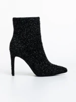 Noelani fekete, női bokacsizma, textil anyagból