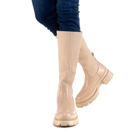 Breda bézs női csizma