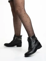 Fekete női csizma természetes bőrből Lamaya