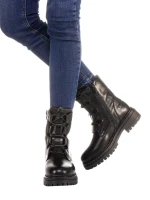 Biela fekete női bakancs