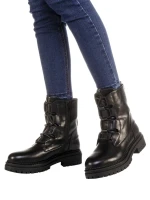 Biela fekete női bakancs