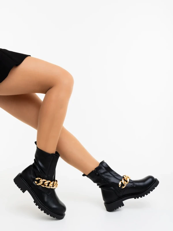 Yelena fekete női bakancs ökológiai bőrből