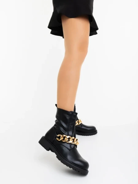 Yelena fekete női bakancs ökológiai bőrből