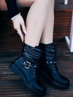 Salome fekete női bakancs ökológiai bőrből és szintetikus anyagból