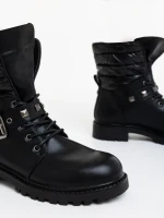 Salome fekete női bakancs ökológiai bőrből és szintetikus anyagból