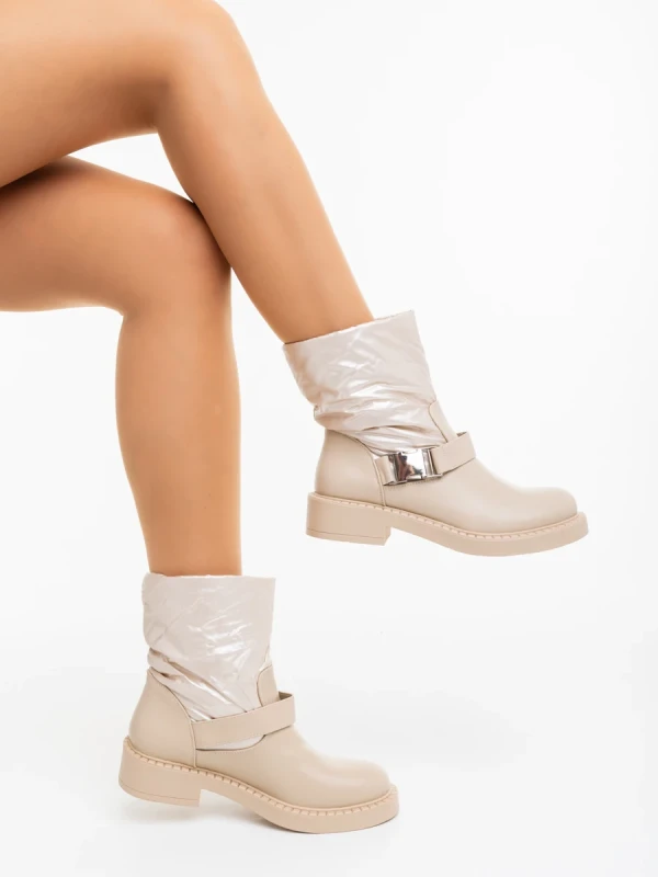 Arcadia bézs női bakancs ökológiai bőrből és szintetikus anyagból