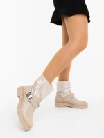 Arcadia bézs női bakancs ökológiai bőrből és szintetikus anyagból