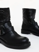 Arcadia fekete női bakancs ökológiai bőrből és szintetikus anyagból